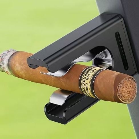Golf držač cigare s magnetskom bazom, metalni klip, prilagodljiv, materijal: aluminijska legura + nehrđajući čelik