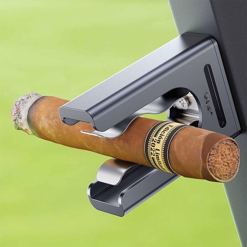 Golf držač cigare s magnetskom bazom, metalni klip, prilagodljiv, materijal: aluminijska legura + nehrđajući čelik