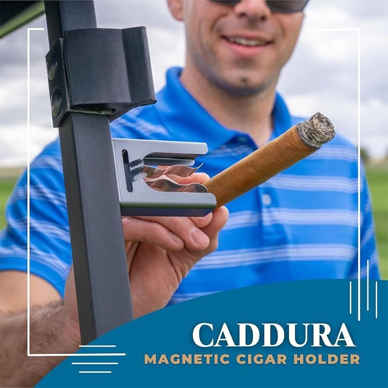 Golf držač cigare s magnetskom bazom, metalni klip, prilagodljiv, materijal: aluminijska legura + nehrđajući čelik