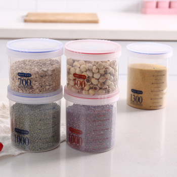 Прозрачен запечатан кухненски буркан за сухи продукти, 700 ml, пластмасов, марка Qiyu, корейски стил