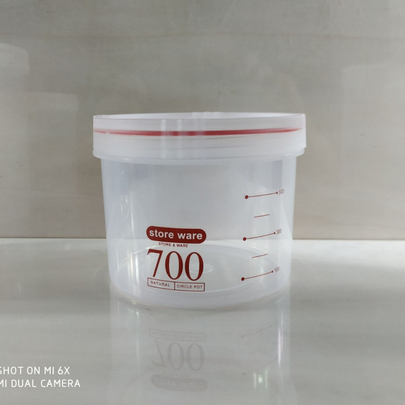 Прозрачен запечатан кухненски буркан за сухи продукти, 700 ml, пластмасов, марка Qiyu, корейски стил