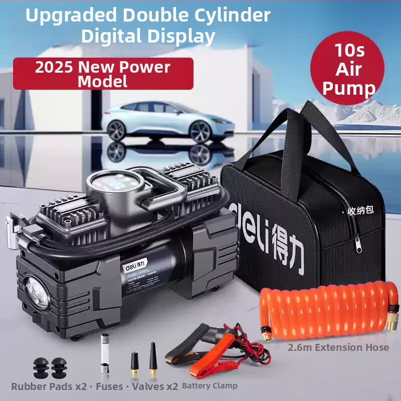 Deli automobilni kompresor za zrak, 12V, visok tlak, prijenosni, 120W