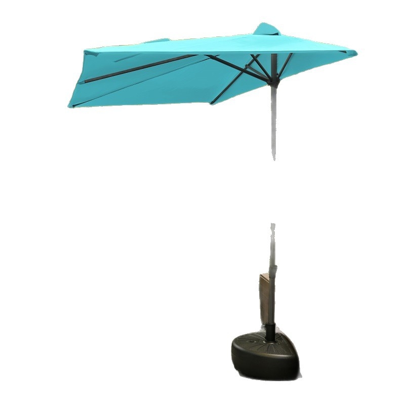 Ομπρέλα ήλιου με κεντρική στήλη για εξωτερικούς χώρους, πολυεστερική κουκούλα, μεταλλικός σκελετός, 8 ακτίνες, χειροκίνητο άνοιγμα/κλείσιμο, UPF 40+