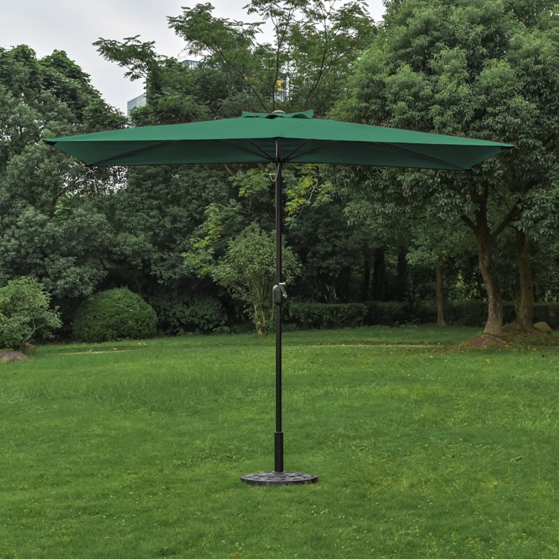 Ομπρέλα ήλιου με κεντρική στήλη για εξωτερικούς χώρους, πολυεστερική κουκούλα, μεταλλικός σκελετός, 8 ακτίνες, χειροκίνητο άνοιγμα/κλείσιμο, UPF 40+
