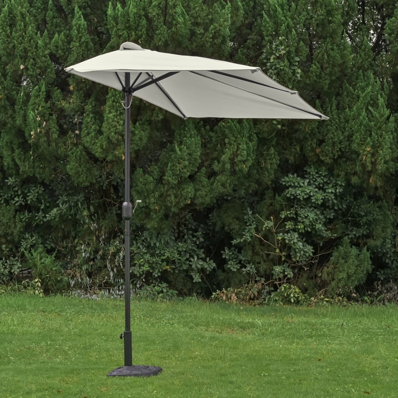 Ομπρέλα ήλιου με κεντρική στήλη για εξωτερικούς χώρους, πολυεστερική κουκούλα, μεταλλικός σκελετός, 8 ακτίνες, χειροκίνητο άνοιγμα/κλείσιμο, UPF 40+