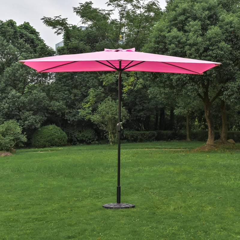 Ομπρέλα ήλιου με κεντρική στήλη για εξωτερικούς χώρους, πολυεστερική κουκούλα, μεταλλικός σκελετός, 8 ακτίνες, χειροκίνητο άνοιγμα/κλείσιμο, UPF 40+