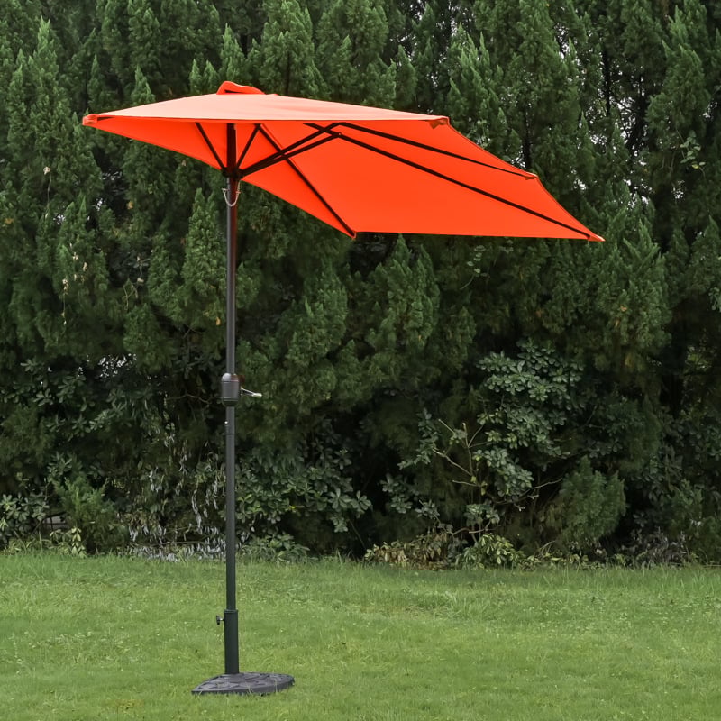 Ομπρέλα ήλιου με κεντρική στήλη για εξωτερικούς χώρους, πολυεστερική κουκούλα, μεταλλικός σκελετός, 8 ακτίνες, χειροκίνητο άνοιγμα/κλείσιμο, UPF 40+