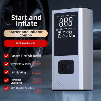 Φορητός αντλητής αέρα αυτοκινήτου, USB τροφοδοσία, 12V, ψηφιακή οθόνη, LED φως, μετρητής πίεσης ελαστικών, 30 L/min