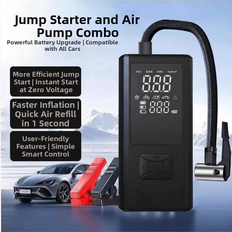 Φορητός αντλητής αέρα αυτοκινήτου, USB τροφοδοσία, 12V, ψηφιακή οθόνη, LED φως, μετρητής πίεσης ελαστικών, 30 L/min