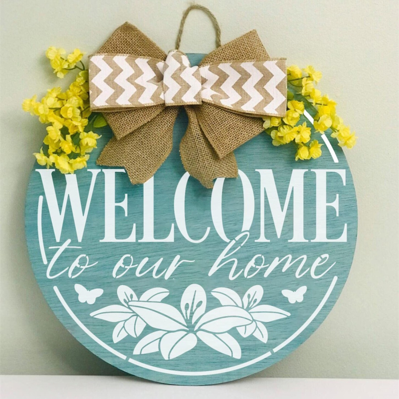 Welcome šablona za crtanje s cvjetnim motivom, kružna, DIY šablona od PET-a, Marka: Other, Nije uvoz, IP autorizacija: Ne