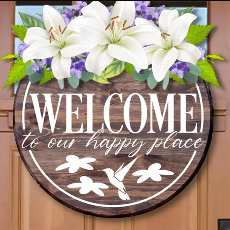 Welcome šablona za crtanje s cvjetnim motivom, kružna, DIY šablona od PET-a, Marka: Other, Nije uvoz, IP autorizacija: Ne