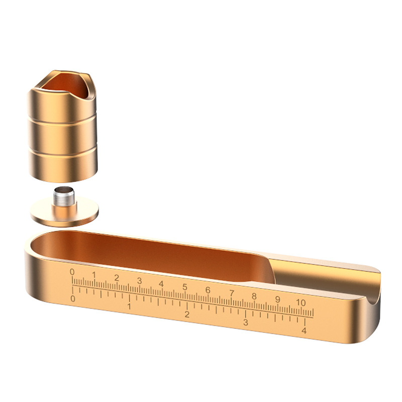 Szivar hamutál, hamutartóval és puncolóval, alumínium, CNC csiszolt felület, egyszerű, könnyű luxus stílus