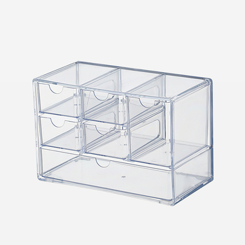 Desktop kutija za pohranu od PET materijala; otporna na prašinu; može se slagati; ekstra velika kapacitet; 1 L.