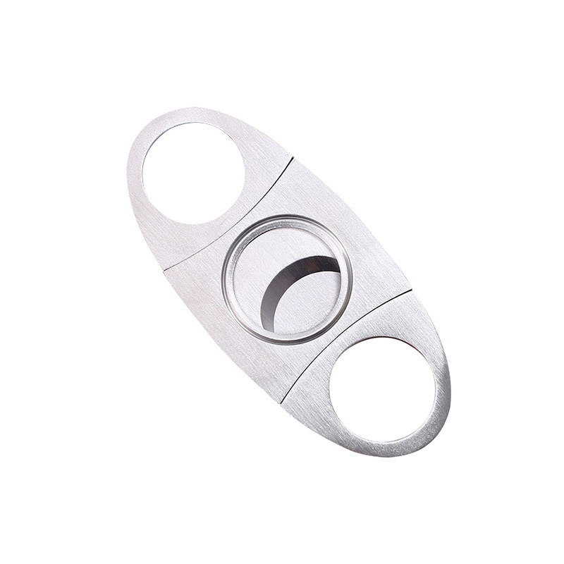 Szivarvágó rozsdamentes acélból, kettős élű, csiszolt felület, modern minimalista dizájn