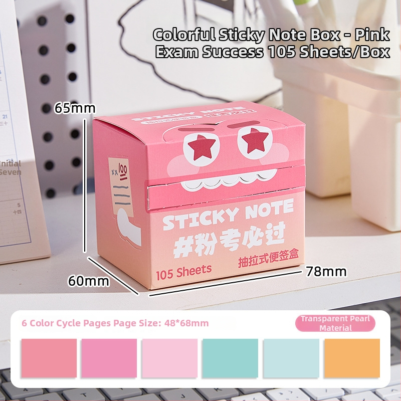 Šarene izvlačne bilježnice u kutiji, papirnate bilješke za pisanje, 105 listova, za isticanje ključnih točaka na prijemnom ispitu za magisterij
