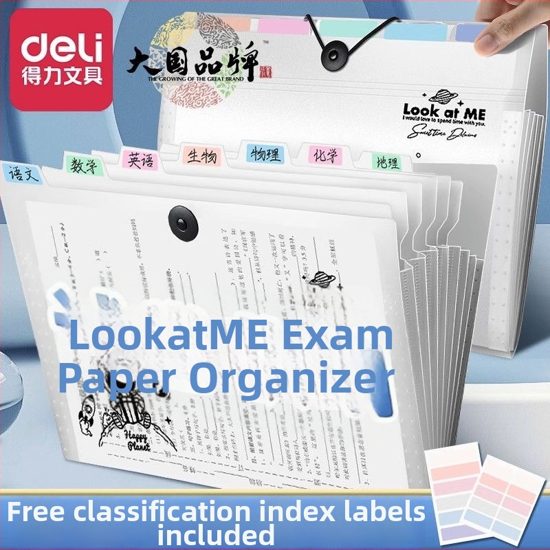 Deli PM310 PP zošita s 8 sekciami priehradkami, priehľadný organizér dokumentov, hrúbka 1 mm