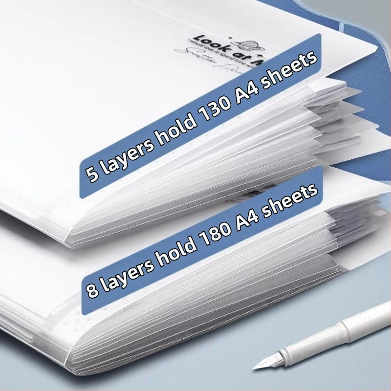 Deli PM310 PP zošita s 8 sekciami priehradkami, priehľadný organizér dokumentov, hrúbka 1 mm