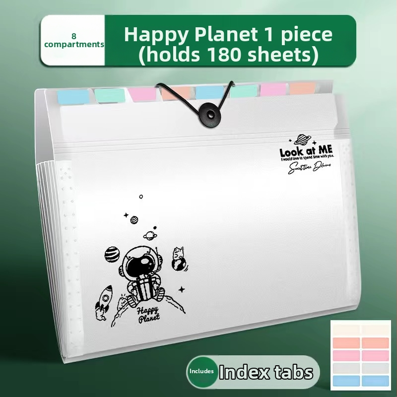 Deli PM310 PP zošita s 8 sekciami priehradkami, priehľadný organizér dokumentov, hrúbka 1 mm