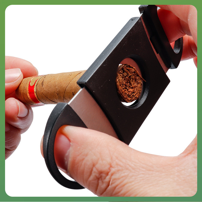 Trodjelni set alata za cigare: igla za cigare, V-oblik rezac, dvostrani rezač; nehrđajući čelik; ručna izrada; bruseni završni sloj