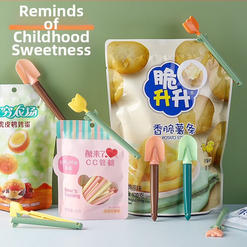 Klip za zatvaranje s dizajnom tulipana, otporan na vlagu i čuva svježinu, PVC kutija 8 komada, Youyue