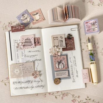 Ketchup Girl мини дневник — оригинален стил, лека хартия, печат, серия 100-дневен чек-ин, DIY колаж