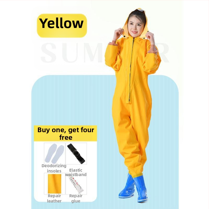 Женски водоустойчив костюм за водни дейности с водни панталони и водни обувки, пълен дъждовен комплект за лято риболов