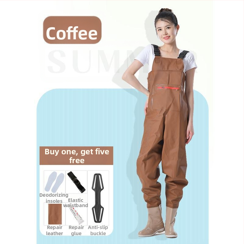 Женски водоустойчив костюм за водни дейности с водни панталони и водни обувки, пълен дъждовен комплект за лято риболов