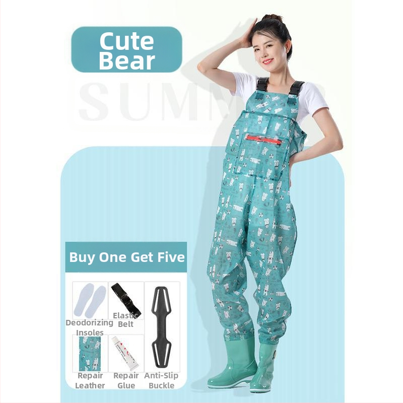 Женски водоустойчив костюм за водни дейности с водни панталони и водни обувки, пълен дъждовен комплект за лято риболов