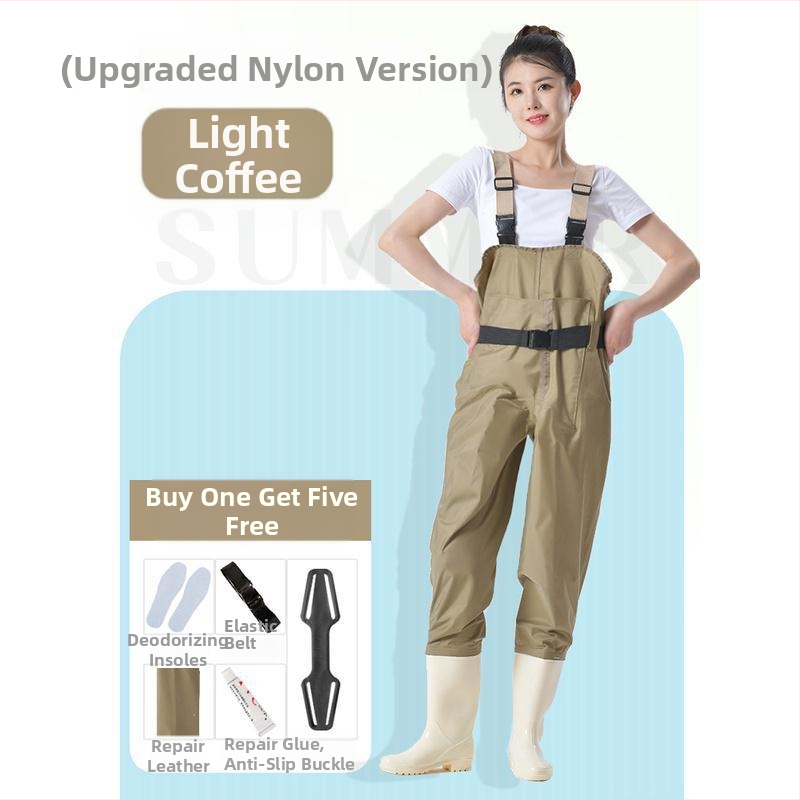 Женски водоустойчив костюм за водни дейности с водни панталони и водни обувки, пълен дъждовен комплект за лято риболов