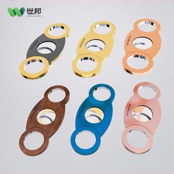 Rezač za cigare s aluminijskim kućištem; završna obrada površine: vodeni plating/oksidacija/elektroplatiranje; Marka: Shibang; Prilagodba: Da; Stil: Svijetli luksuz