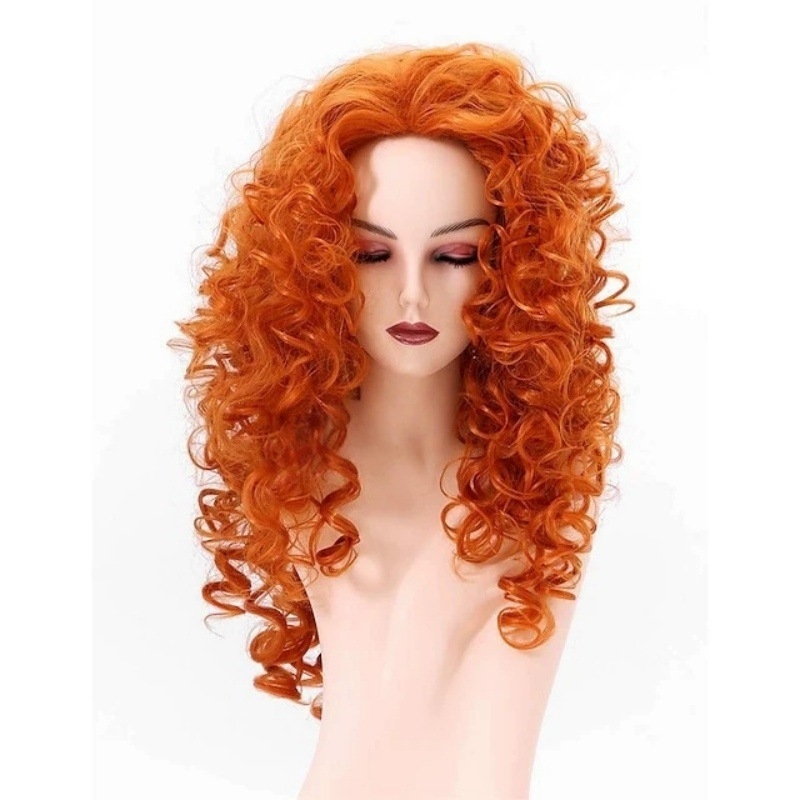 Perika Merida za cosplay - duga kosa s bočnim šiškama, vlakna otporna na visoku temperaturu, model Qt-2158, Halloween kostim