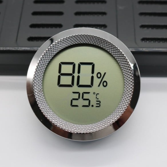 Metalni humidor za cigare s termometrom i higrometrom, HY branda, prilagodljiv, višenamjenski