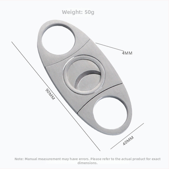 Okrugle škarice za cigare od nehrđajućeg čelika – 420, moguć ispis logotipa, set