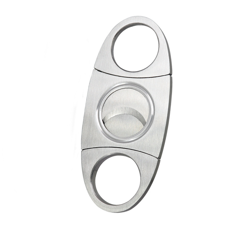 Okrugle škarice za cigare od nehrđajućeg čelika – 420, moguć ispis logotipa, set