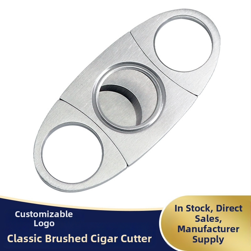 Okrugle škarice za cigare od nehrđajućeg čelika – 420, moguć ispis logotipa, set