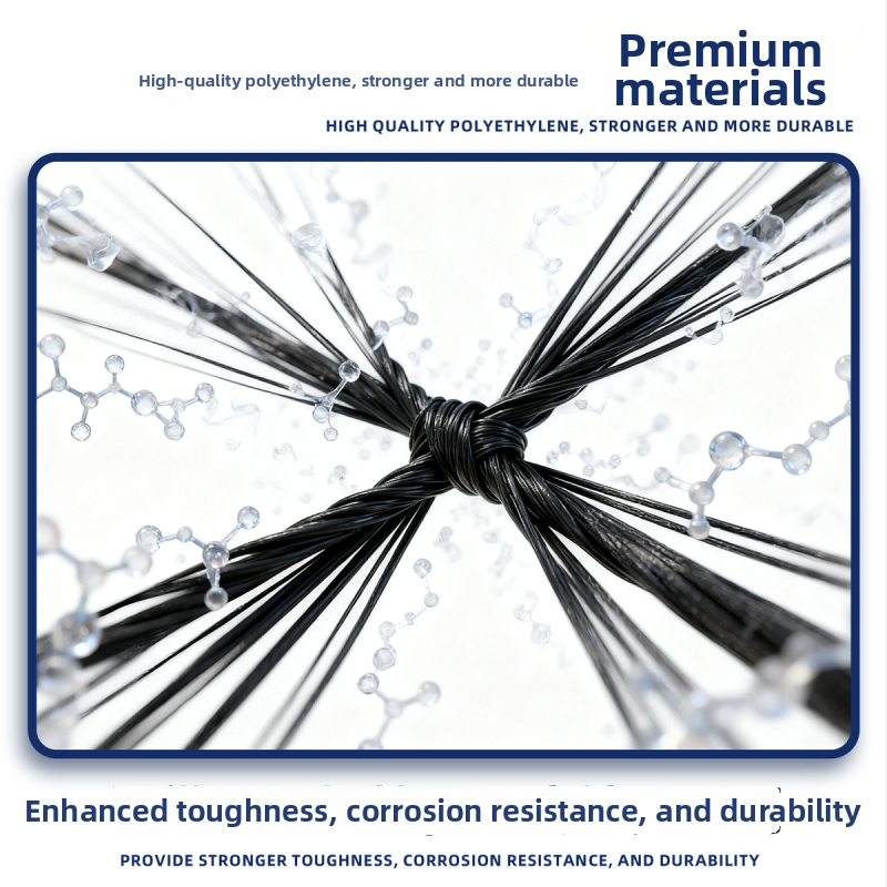 Vlastná štandardná tenisová sieť — polyetylén, uzlovaná alebo bez uzlov, malé očká, 5-vrstvový prekrytý pevný tkaný sieť