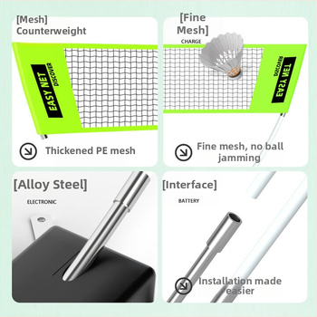 Rám na sieť badmintonu – prenášateľný, skladací, vhodný do interiéru aj exteriéru, ľahká montáž, odolný na tréningy