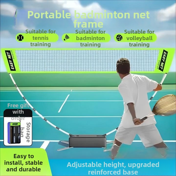 Rám na sieť badmintonu – prenášateľný, skladací, vhodný do interiéru aj exteriéru, ľahká montáž, odolný na tréningy