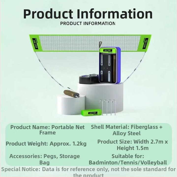 Rám na sieť badmintonu – prenášateľný, skladací, vhodný do interiéru aj exteriéru, ľahká montáž, odolný na tréningy