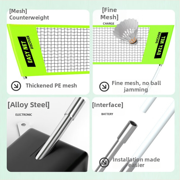 Rám na sieť badmintonu – prenášateľný, skladací, vhodný do interiéru aj exteriéru, ľahká montáž, odolný na tréningy