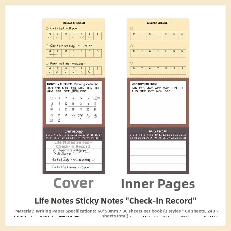 PaperMore записник за бележки и седмичен план, серия Life Essay, 80 листа, стил Korean Department