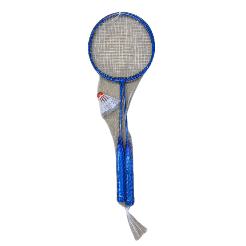 Raketa za badminton s okvirom od željeznog legura, najlonske žice, težina 95–100 g, direktni udarac.