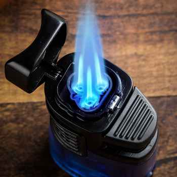 LUBINSKI szivarszett – Szivarvágó és gyújtó, szélálló butános gyújtó, anyagok: műanyag/cinkötvözet/rozsdamentes acél, logó nyomtatás, testreszabás elérhető