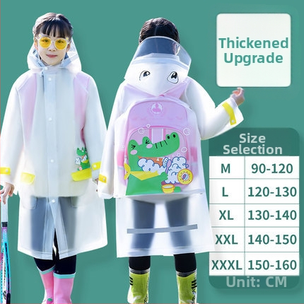 Παιδικό EVA αδιάβροχο με θήκη για σχολική τσάντα, poncho ενός κομματιού, καρτούν στυλ, παχύ ύφασμα