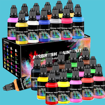 Set boja za pištolj za prskanje, 28/12 boja, 30 ml, vodeno‑akrilna boja za modele i platno DIY