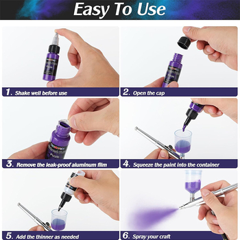 Set boja za pištolj za prskanje, 28/12 boja, 30 ml, vodeno‑akrilna boja za modele i platno DIY