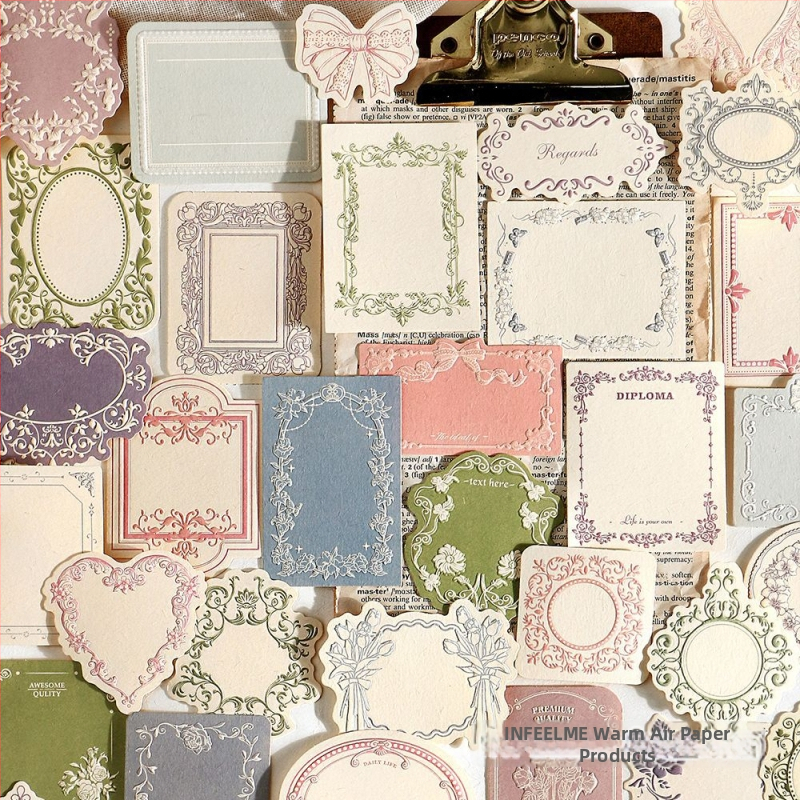 Infeel.Me специална хартия за бележки с тиснение – модерна хартия с дантелена рамка, за писане; Марка: Infeel.Me; Материал: Специална хартия; Стил: Модерен и прост; Технология: Тиснене; IP лицензия: Не