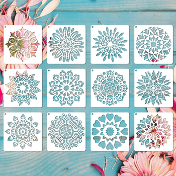 Mandala šablona crtanje, PET šuplja ploča za DIY grafite; Materijal: PET; Uvoz: Ne; IP autorizacija: Ne