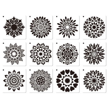 Mandala šablona crtanje, PET šuplja ploča za DIY grafite; Materijal: PET; Uvoz: Ne; IP autorizacija: Ne