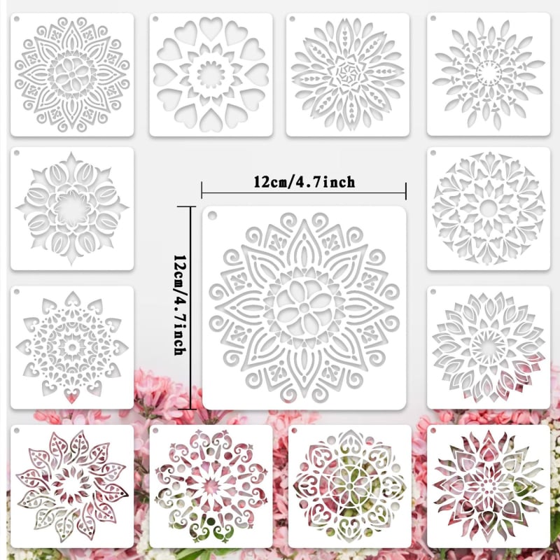 Mandala šablona crtanje, PET šuplja ploča za DIY grafite; Materijal: PET; Uvoz: Ne; IP autorizacija: Ne